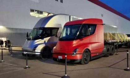 Tesla Semi truck vehicles in display