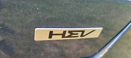 A hybrid logo from Kia is shown