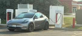 Scott's Tesla Model Y charging at a fast charger in MN