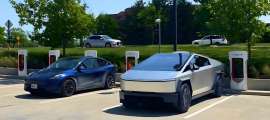 Tesla Cybertrucks charging