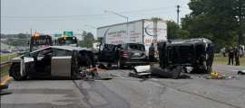 Tesla Cybertruck split in half after a crash, where the cabin is intact and occupants left with minor injuries only.