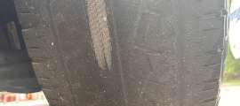 A Tesla Cybertruck's Pirellis tire is worn to the cords at just 17,000 miles