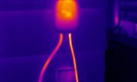 Thermal image of an EV charger