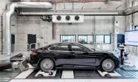 Porsche Panamera on FaSip road-simulation test bench