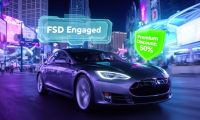 Tesla With FSD On