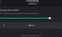 Tesla Model Y charge status and estimated range