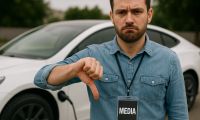 A media member gives EVs a thumbs down
