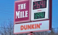 A New Hampshire-area gas price sign shows $2.69 during the conflict in the Middle East