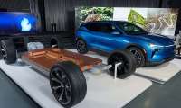 GM's Ultium EV platform and a rendering of its future EV SUV that will be the successor of the Bolt EV.