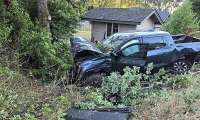 John Wedge shared this image of this 2026 GMC Sierra EV truck after it was broadsided and they were all ok.