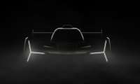 Teaser image of Lamborghini's 2024 Le Mans Hypercar entrant showing its headlight shape and large rear wing.