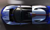 Aerial view of Maserati's MC20-based Project24 track-only supercar showing its aggressive new bodywork.