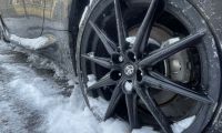 Michelin Pilot Sport All-Season 4 Tires shown in a wintery scene on a Toyota GR86