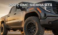 Rendering of the 2027 GMC Sierra AT4 with its upcoming reportedly bigger tires.