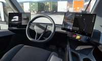 Tesla Semi's interior from the driver's seat