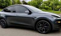 Tom Forsyght's Tesla Model Y, which he mostly drives on highways 40-140 miles daily and 95 percent of the time he uses FSD.