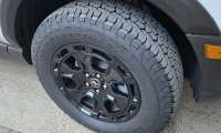 A BFGoodrich Trail-Terrain T/A+ tire looks rugged and durable on a Ford Bronco Sport Badlands
