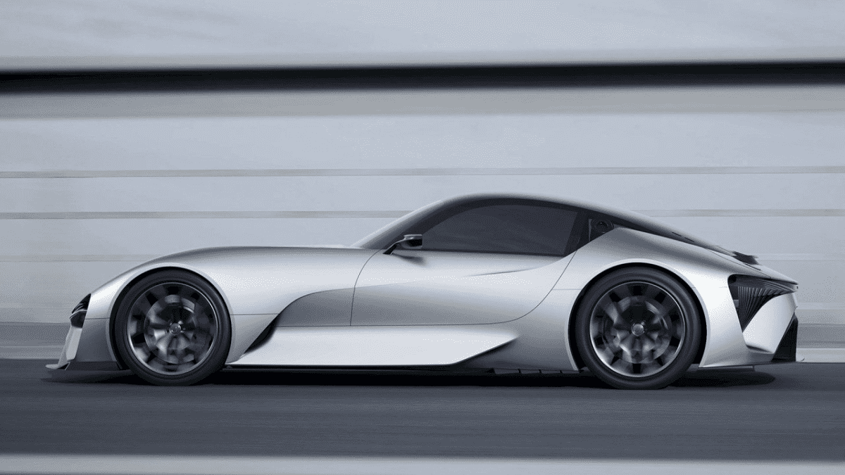 2022 Lexus BEV Sport Concept side profile retains classic sports car proportions, despite futuristic tech